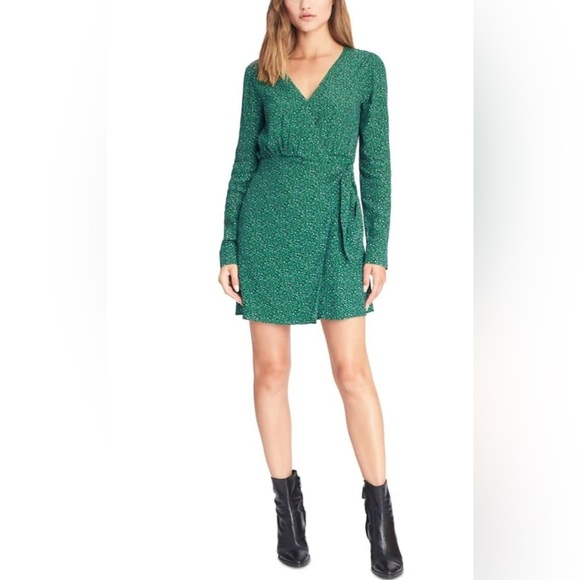 Sanctuary Emerald Green Sheath Dress V-Neck Long Sleeve - Picture 1 of 12